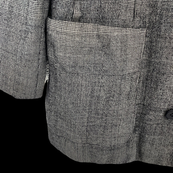 Vintage 1980's Agatha Brown Wool Black Plaid Blazer Jacket Sz 14 Notch Collar - Picture 3 of 7